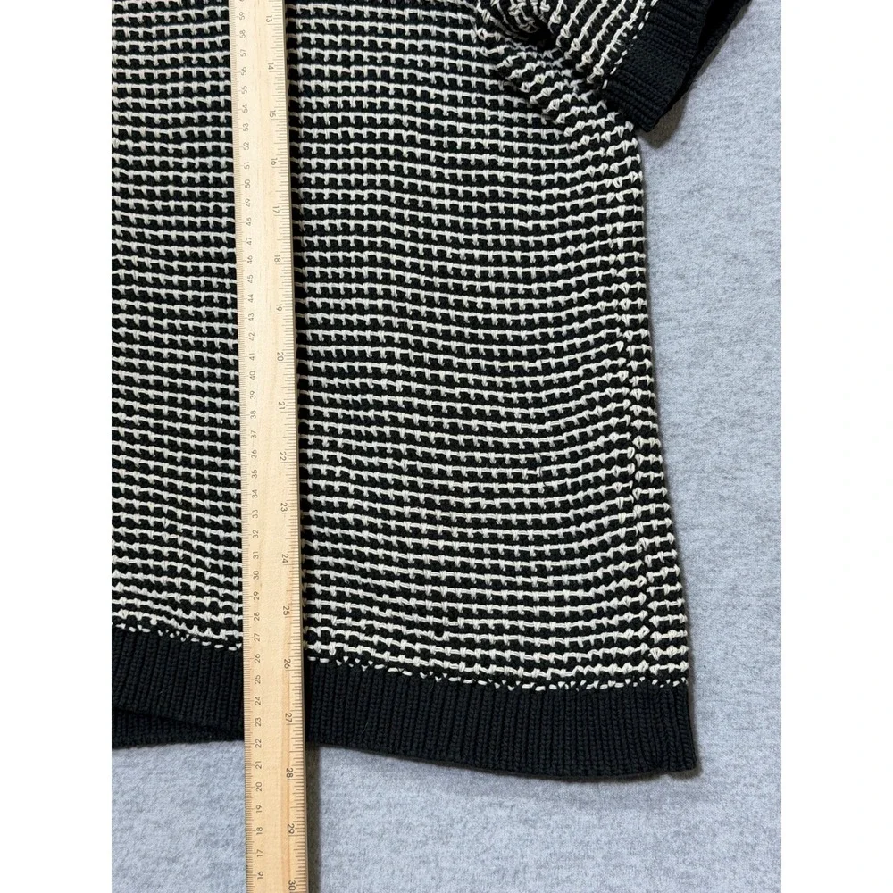 Banana Republic Mens XL Black White Resort Waffle Knit Button Front Polo Shirt